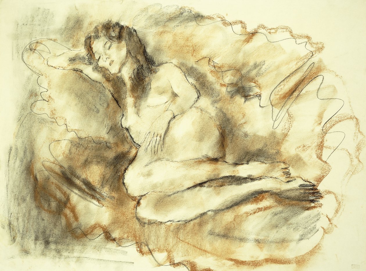Liggend naakt, 1929 door Jules Pascin