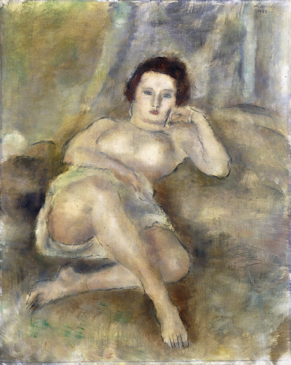Liggend meisje, 1925 door Jules Pascin