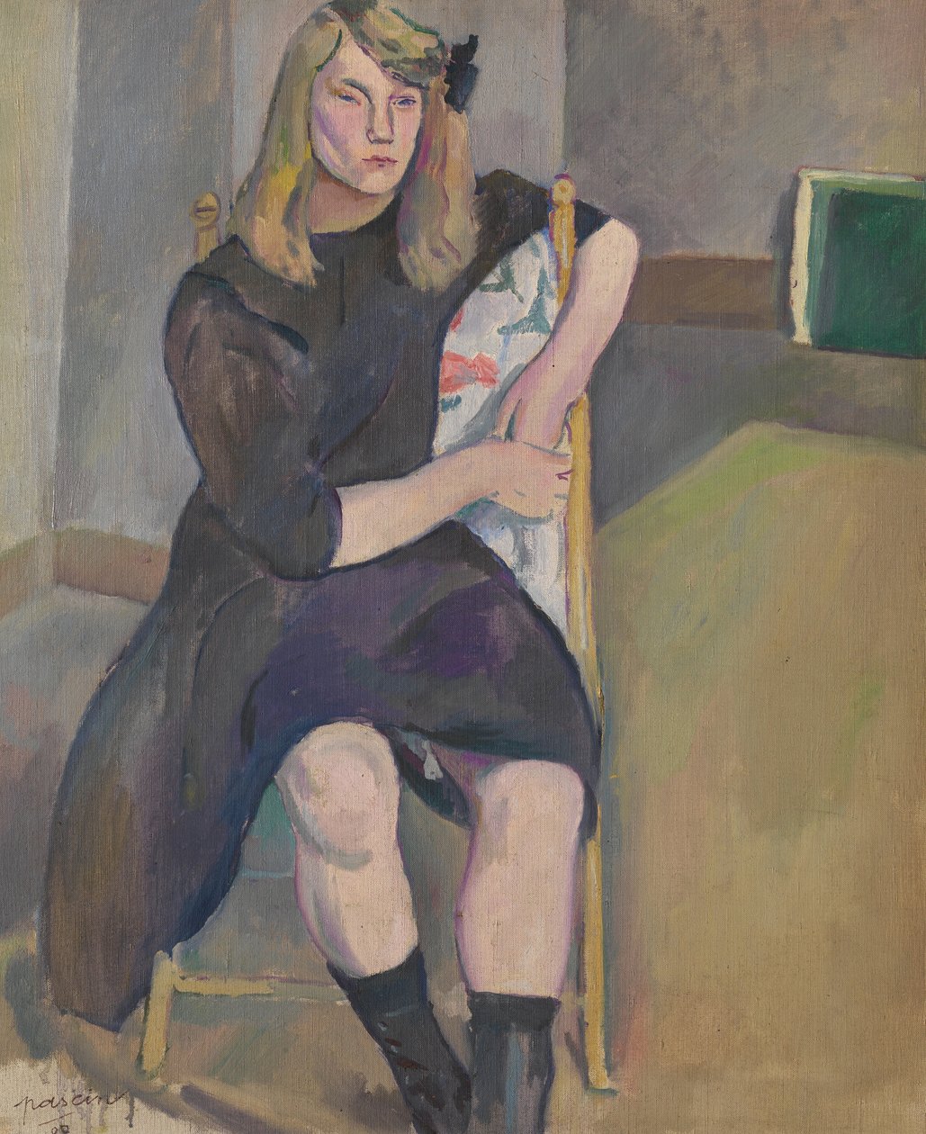 Zittend meisje door Jules Pascin