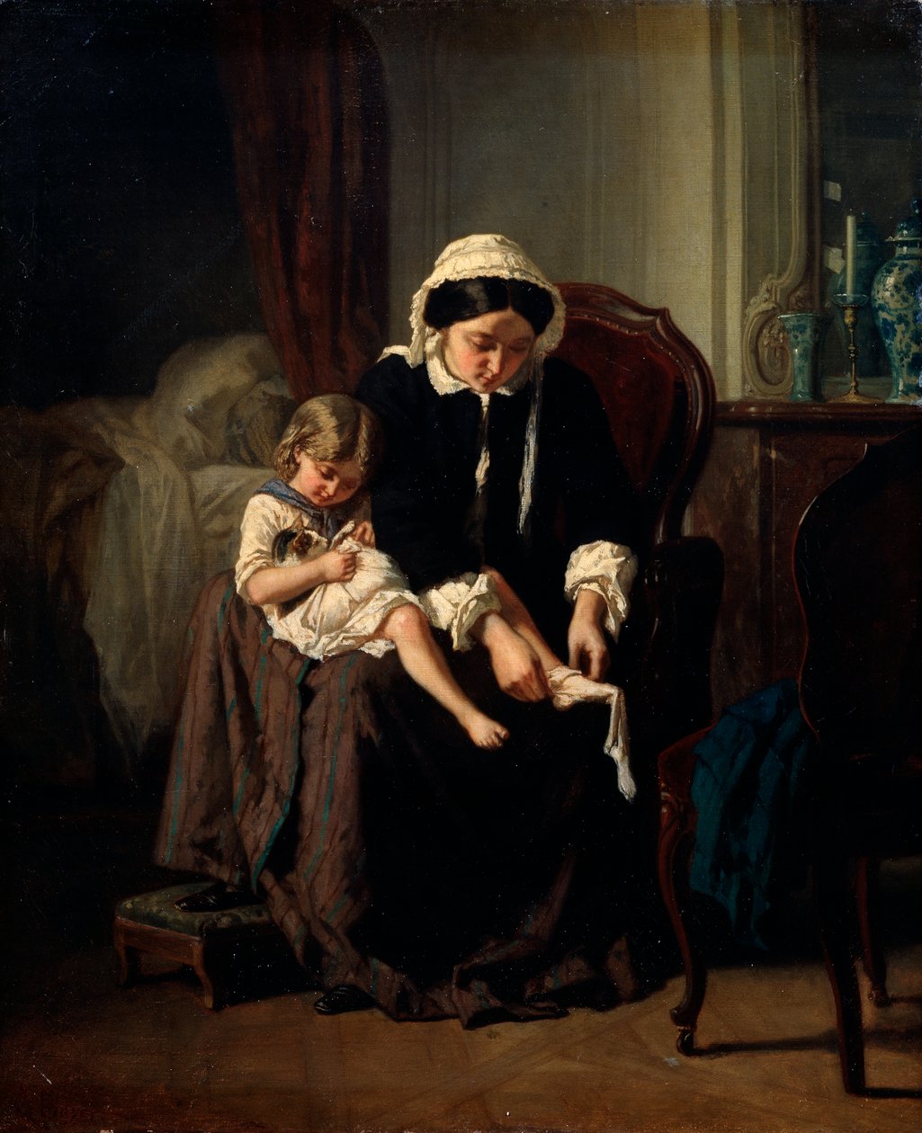Ochtendtoilet, 1854 door Jules Treyer