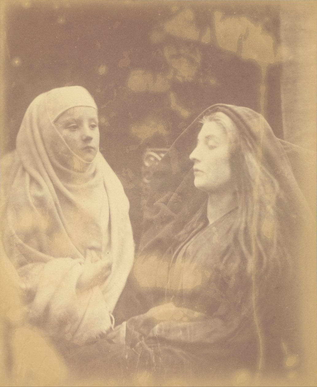 De Kleine Novice en de Koningin Guinevere in het Heilige Huis in Almesbury door Julia Margaret Cameron