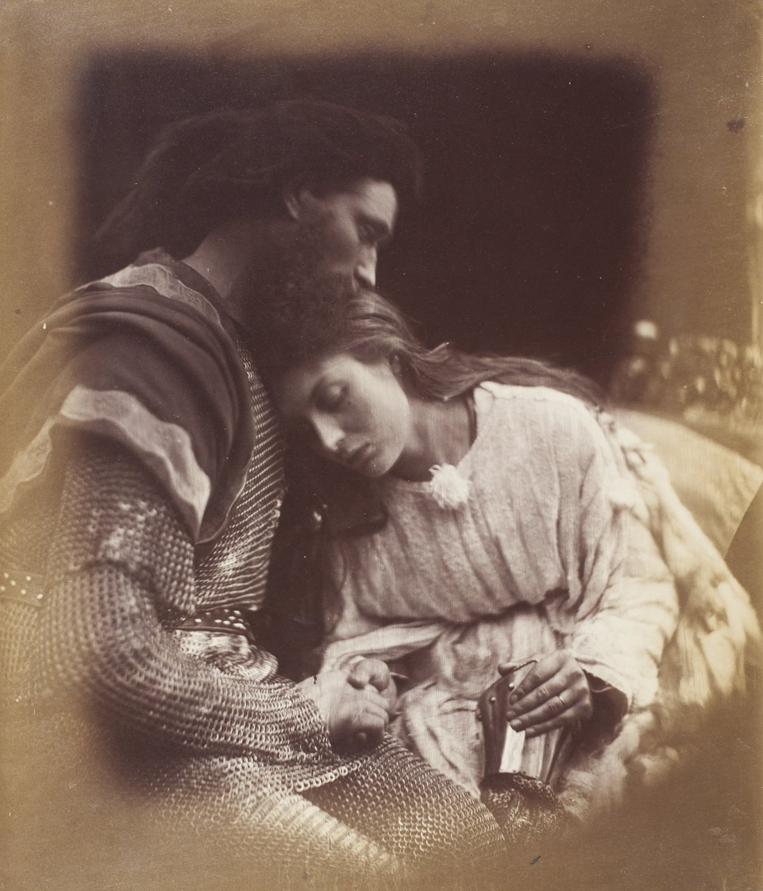 Het afscheid van Sir Lancelot en koningin Guinevere door Julia Margaret Cameron
