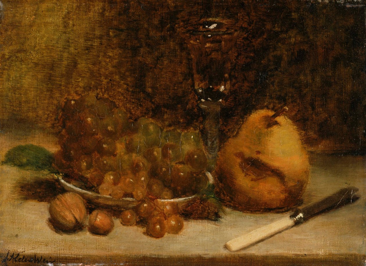 Druiven, Mes en Glas door Julian Alden Weir