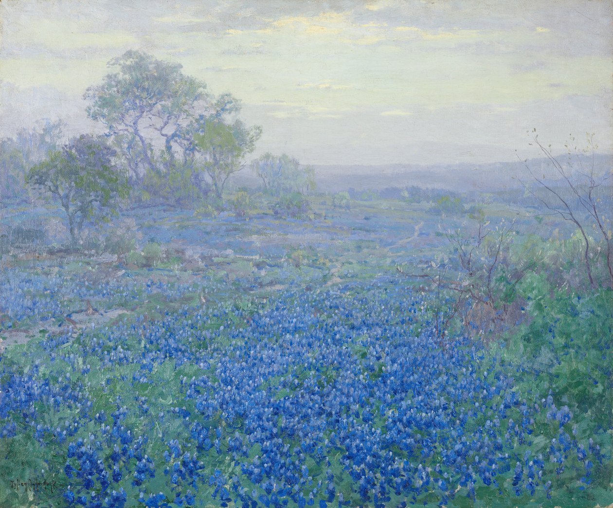 Een bewolkte dag, Bluebonnets bij San Antonio, Texas door Julian Onderdonk