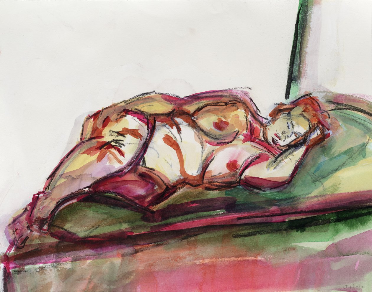 Dik slapend naakt, 2015 door Julie Held