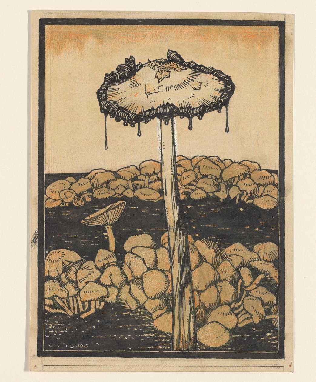 Druipende paddenstoel door Julie de Graag (signed by artist)