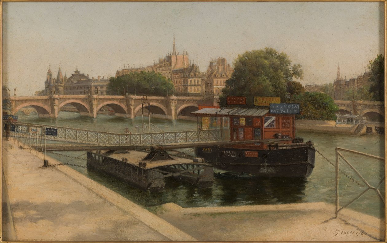 Pont-Neuf gezien vanaf Quai du Louvre door Julien Hippolyte Féron