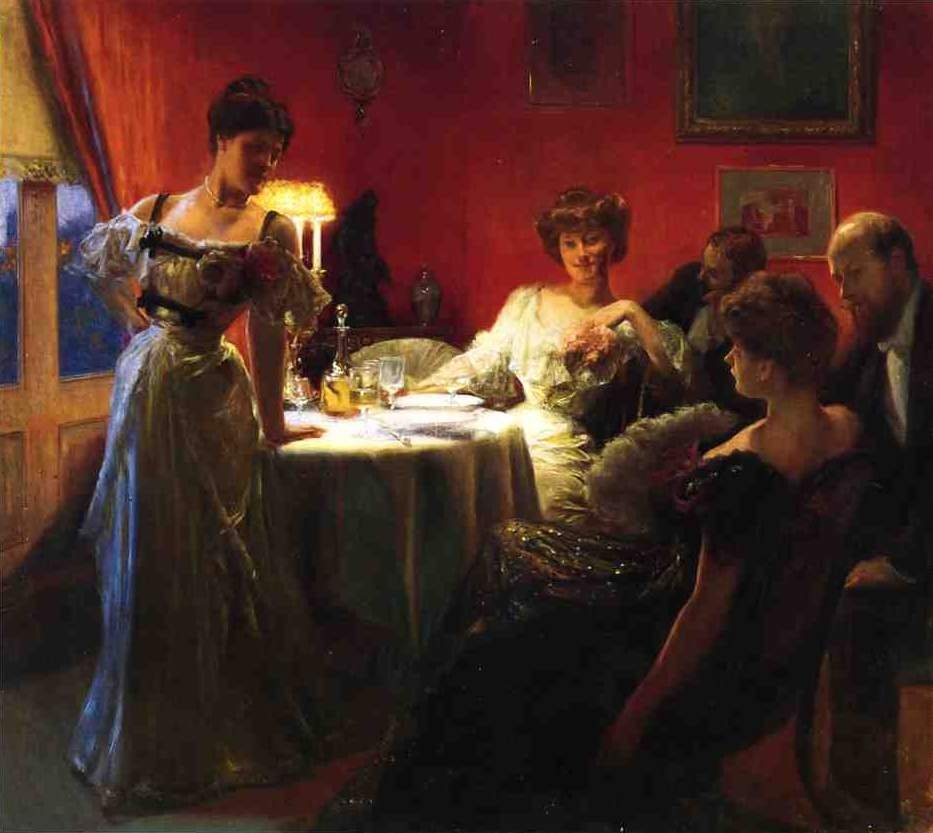 Een dinerfeest door Julius Leblanc Stewart