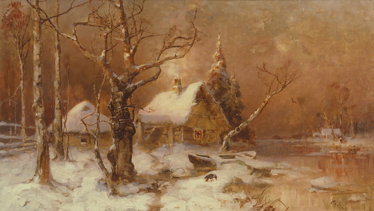 Winterlandschap door Julius Sergius von Klever