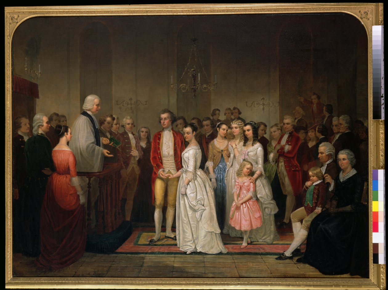 Het huwelijk van Washington door Junius Brutus Stearns