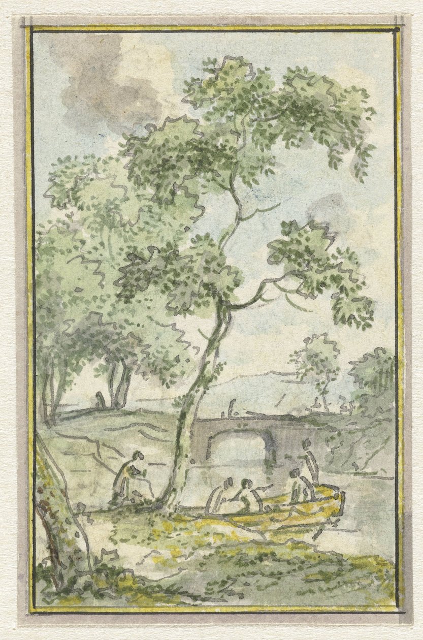 Landschap met een bootje door Jurriaan Andriessen