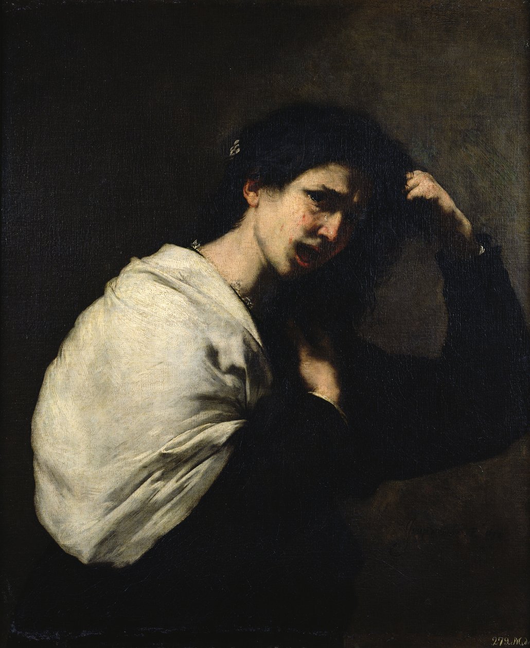 Een wanhopige vrouw, 1638 door Jusepe de Ribera
