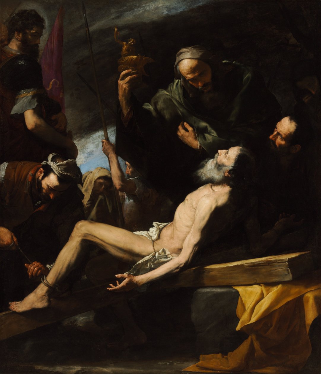 Martelaarschap van Sint Andreas (Museum voor Schone Kunsten van Boedapest, 1628. Olieverf op doek, 209 x 183 cm) door Jusepe de Ribera