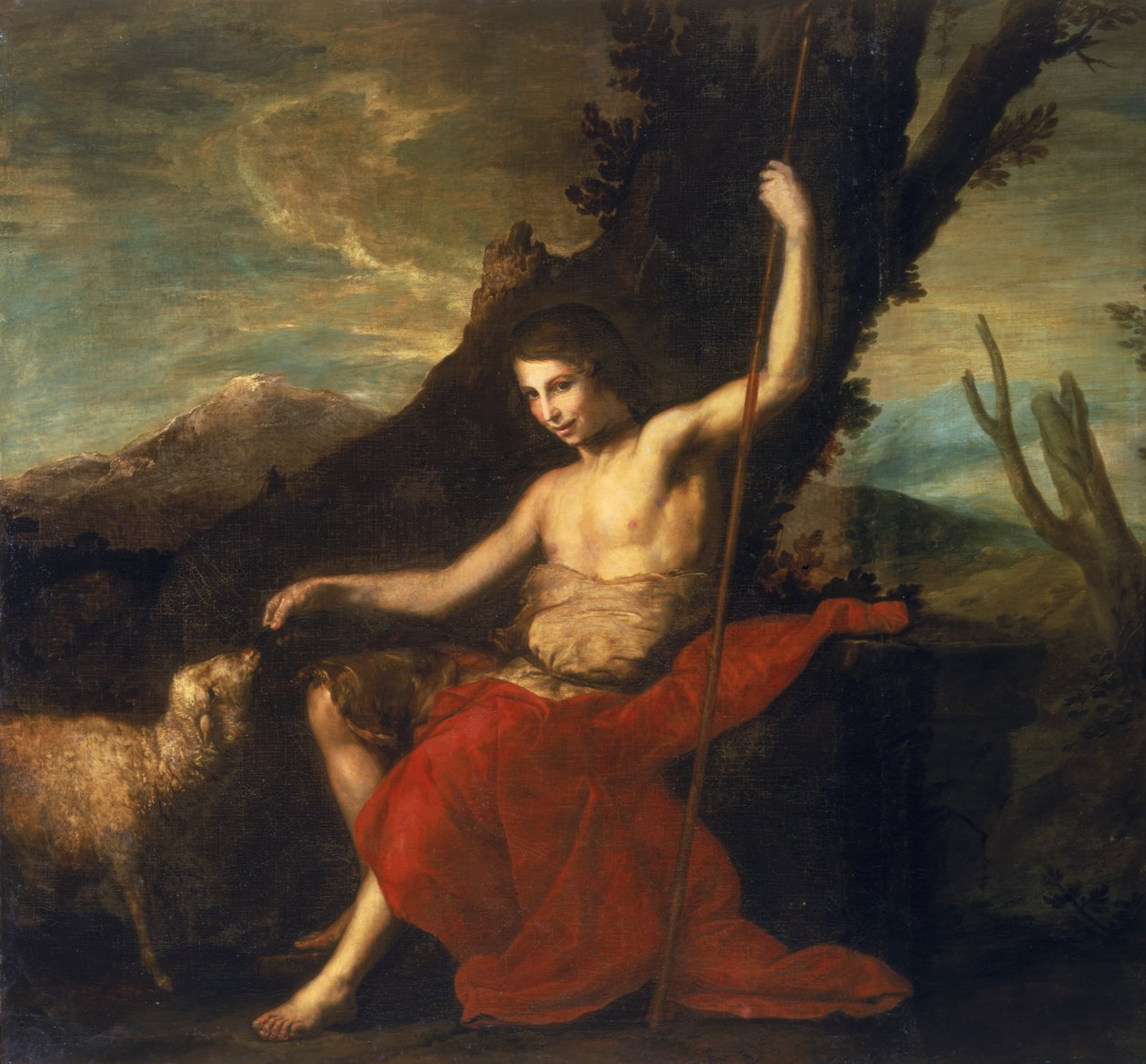 Sint Johannes de Doper in de Wildernis door Jusepe de Ribera