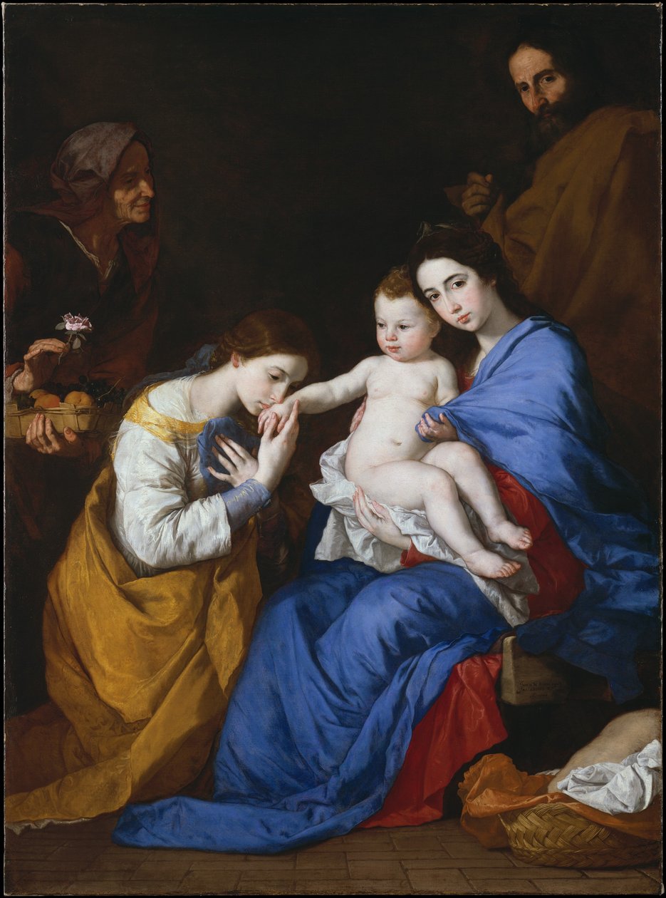 De Heilige Familie met Sint-Anna en Sint-Catharina van Alexandrië door Jusepe de Ribera