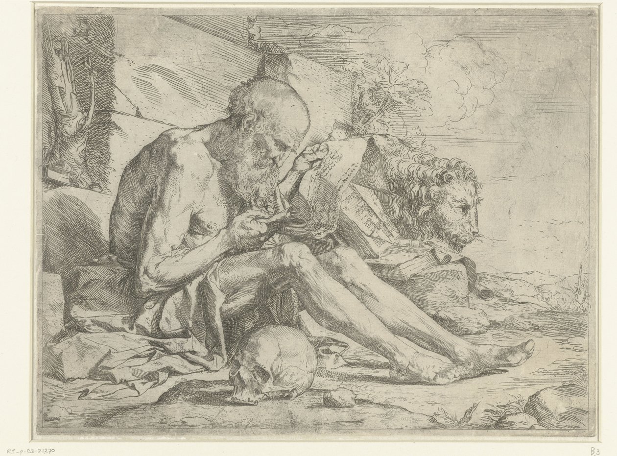 Heilige Hieronymus lezend door Jusepe de Ribera