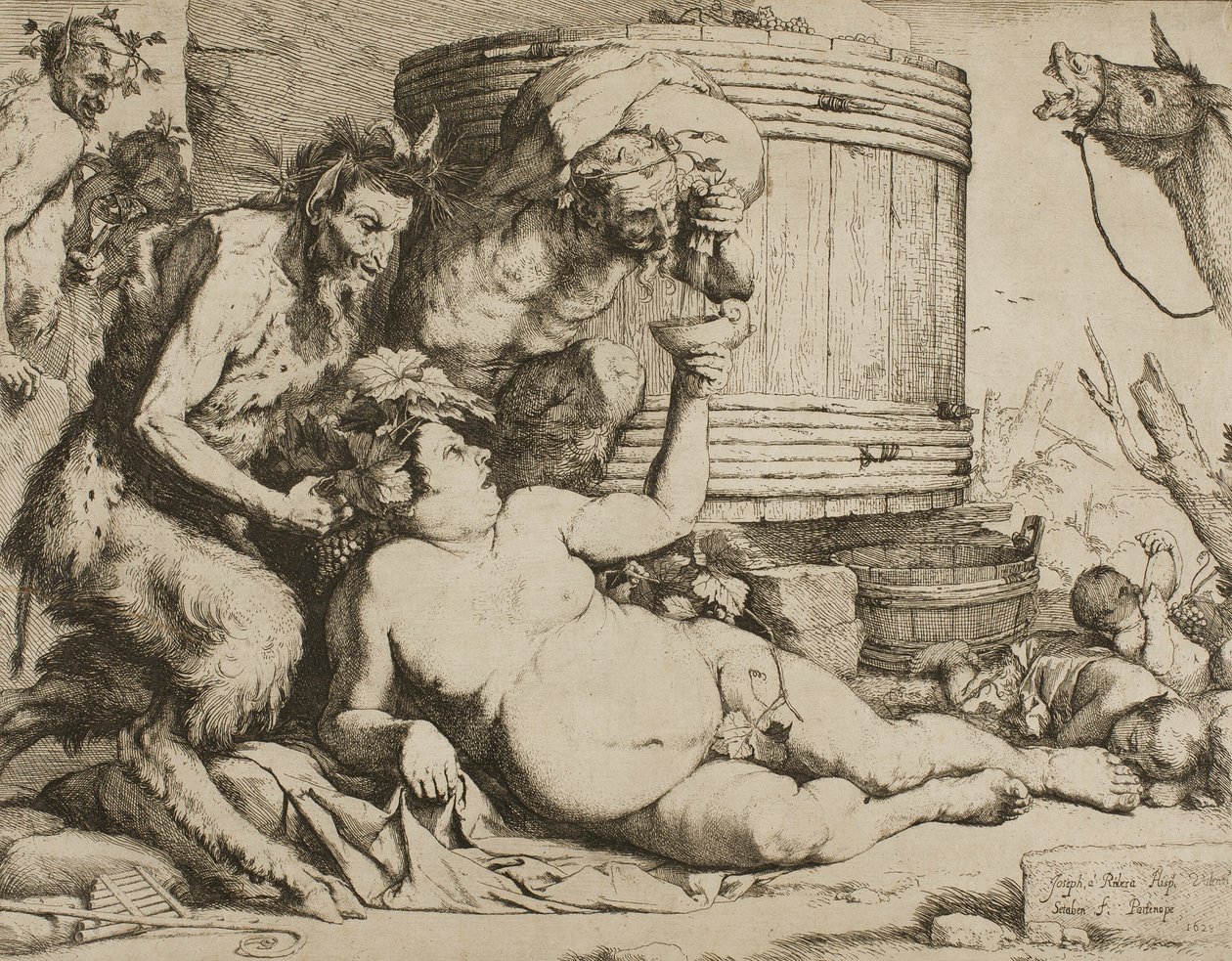 Silenus bij het wijnvat door Jusepe de Ribera