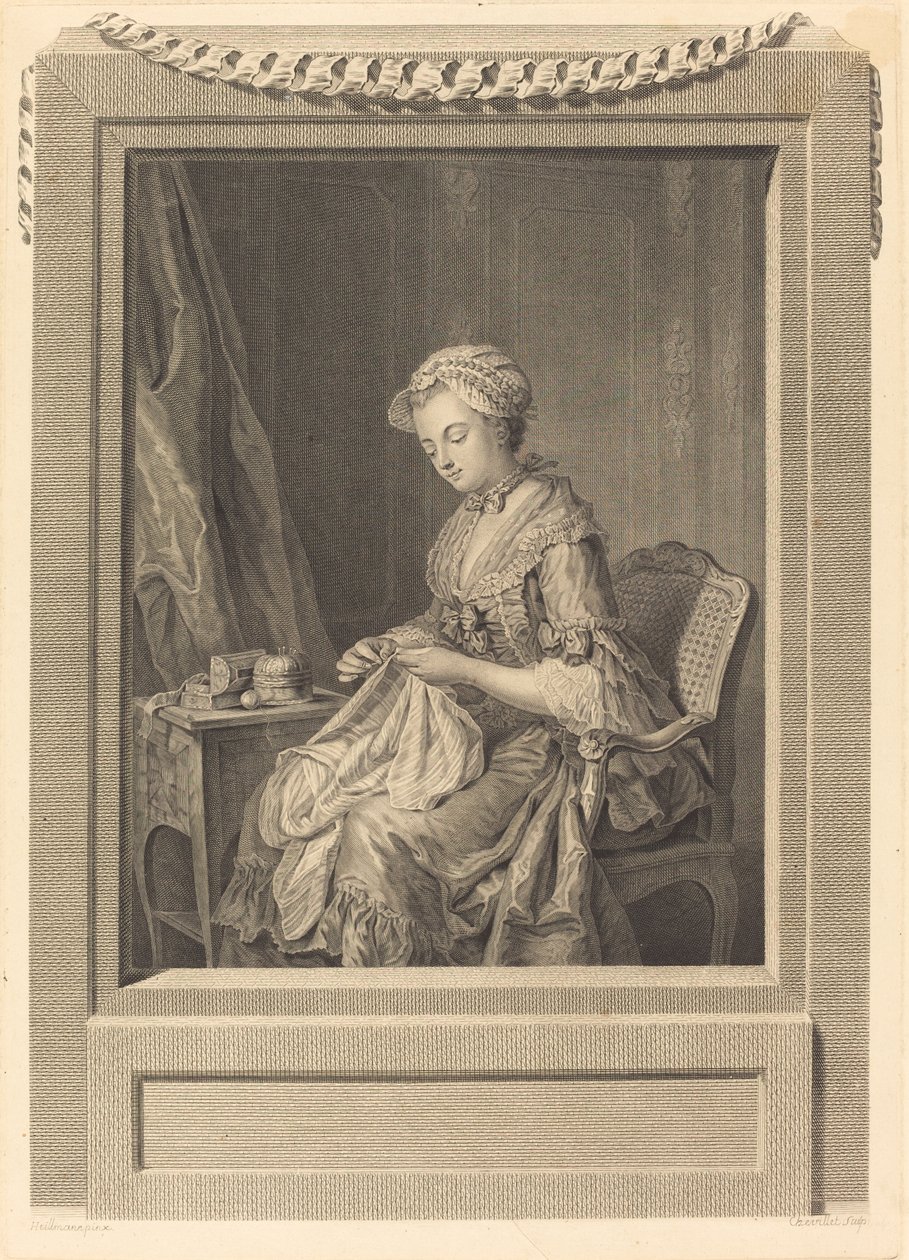 Het Goede Voorbeeld door Juste Chevillet after Jean Gaspard Heilmann