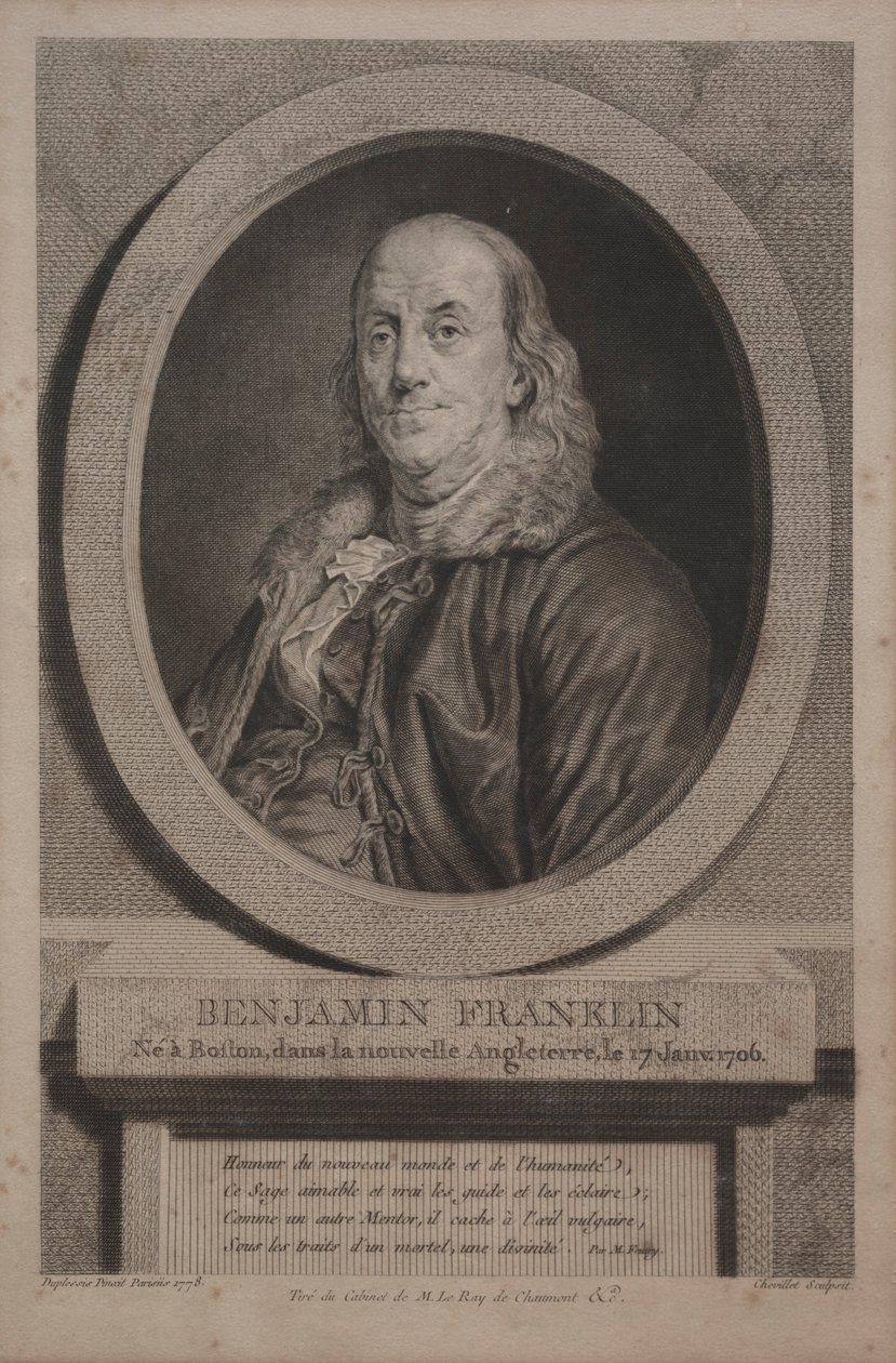 Benjamin Franklin, 1779 door Justus Chevillet