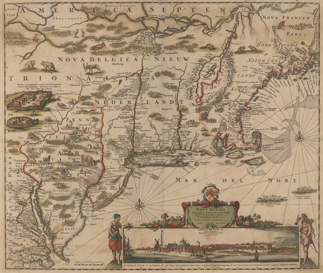 Americae Septentrionalio door Justus Danckerts
