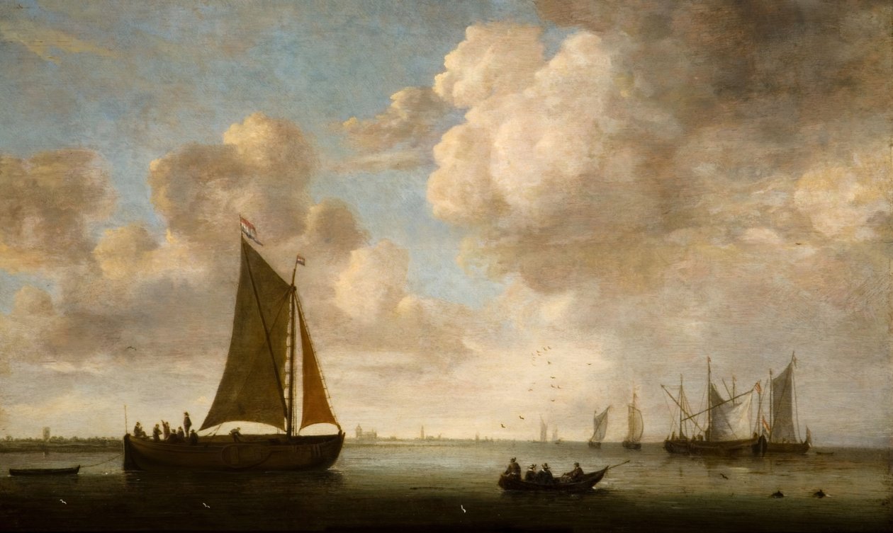 Ver uitzicht op de Nederlandse kust, 1660 door Justus Verwer