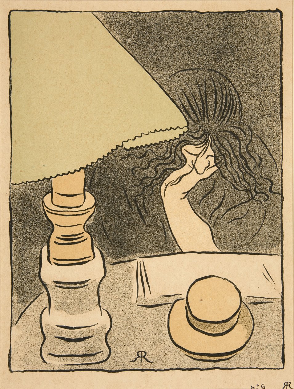 Vrouw en Lamp, gepubliceerd 1894 door József Rippl Rónai