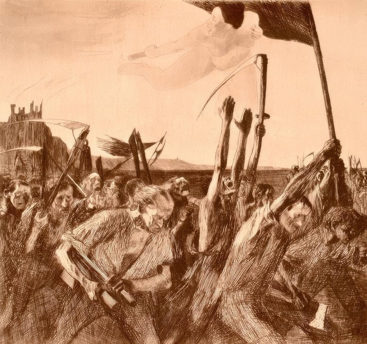 Oproer door Käthe Kollwitz