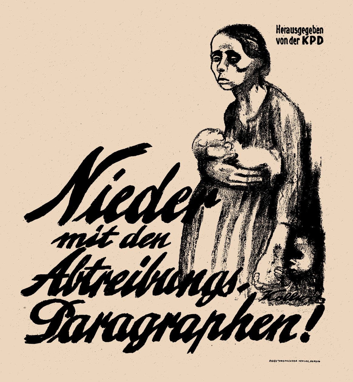 Weg met de abortusparagrafen!, 1923 door Käthe Kollwitz