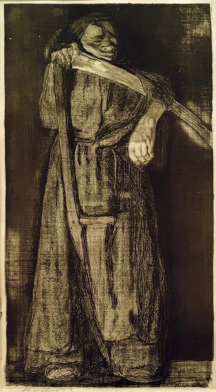Vrouw met zeis door Käthe Kollwitz