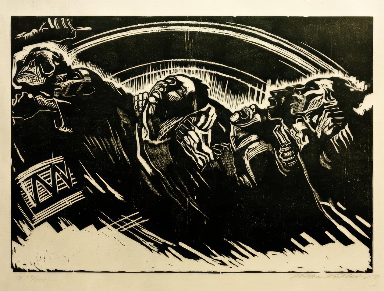 De vrijwilligers door Käthe Kollwitz