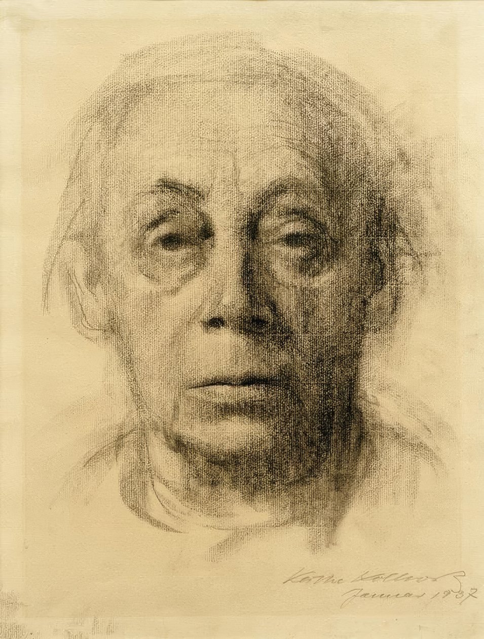 Zelfportret en face door Käthe Kollwitz