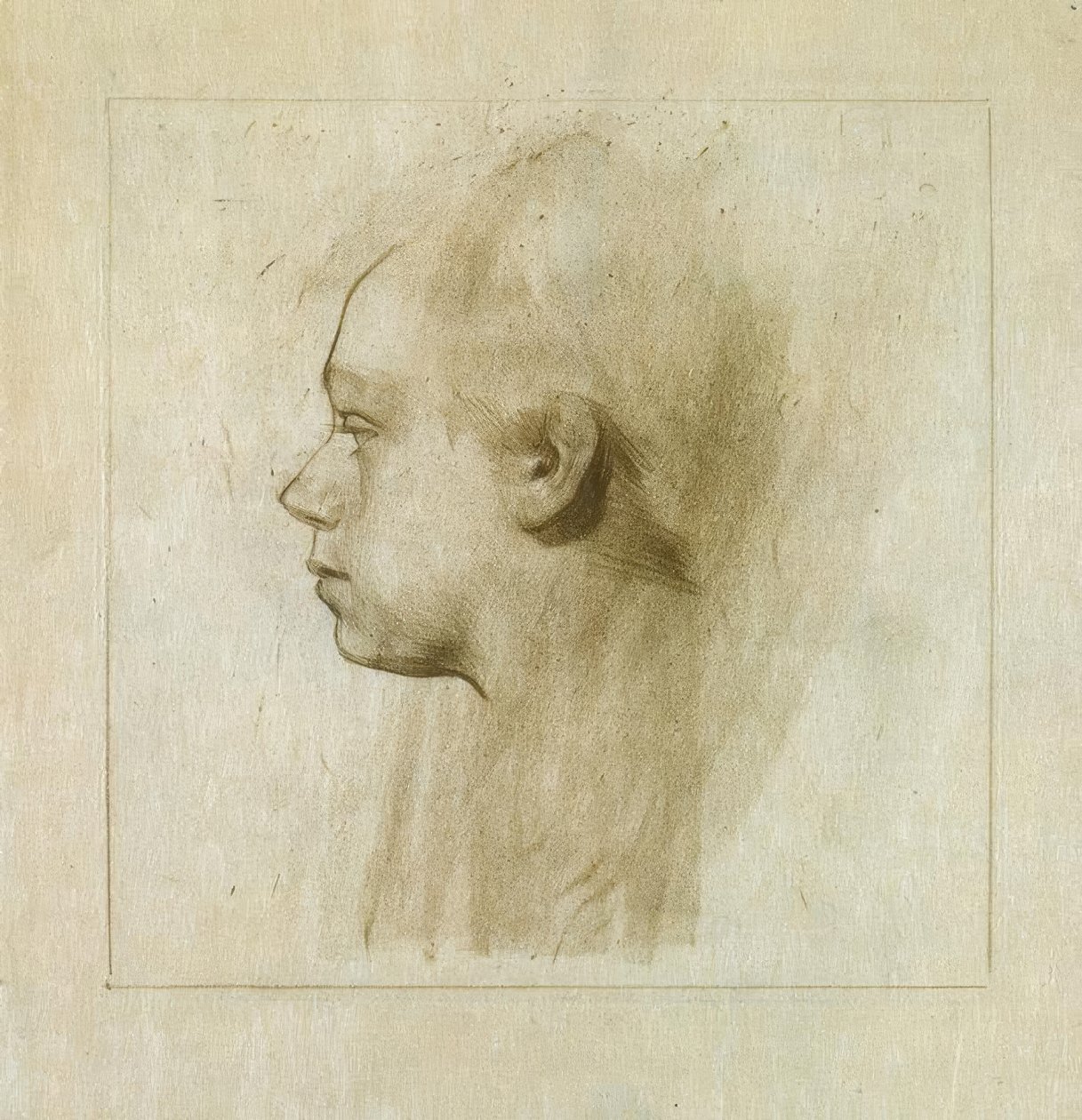Zelfportret in Profiel naar Links I door Käthe Kollwitz