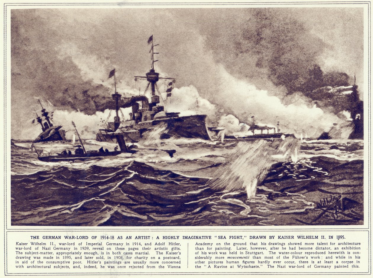 Een zeeslag, geschilderd in 1895 en gepubliceerd in 