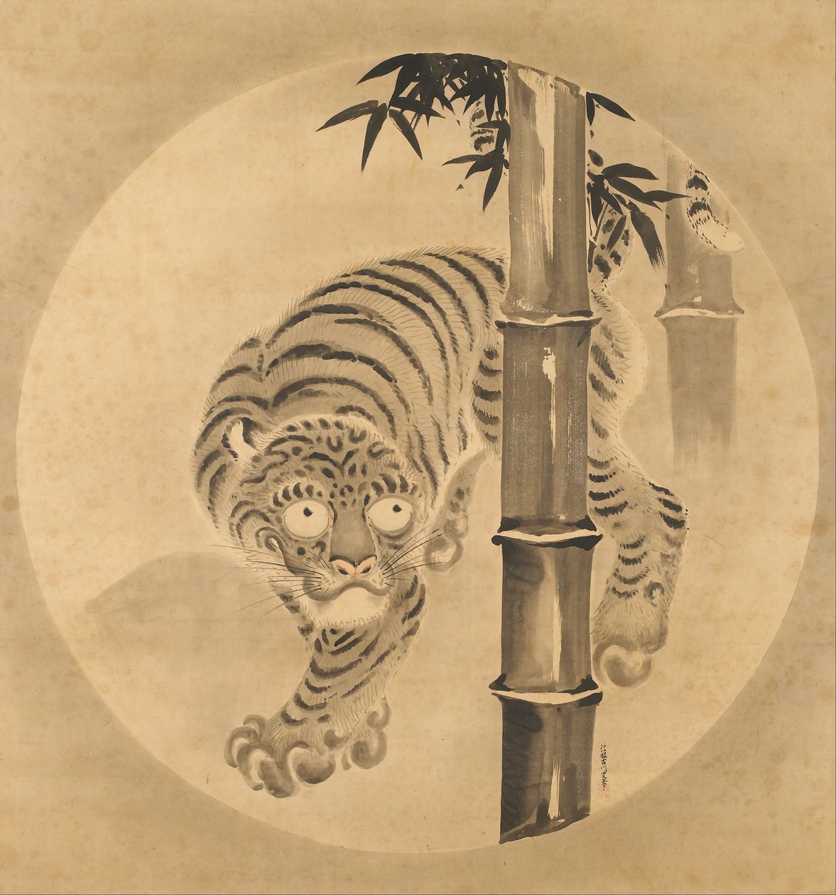 Tijger die uit Bamboe Komt door Kano Tsunenobu