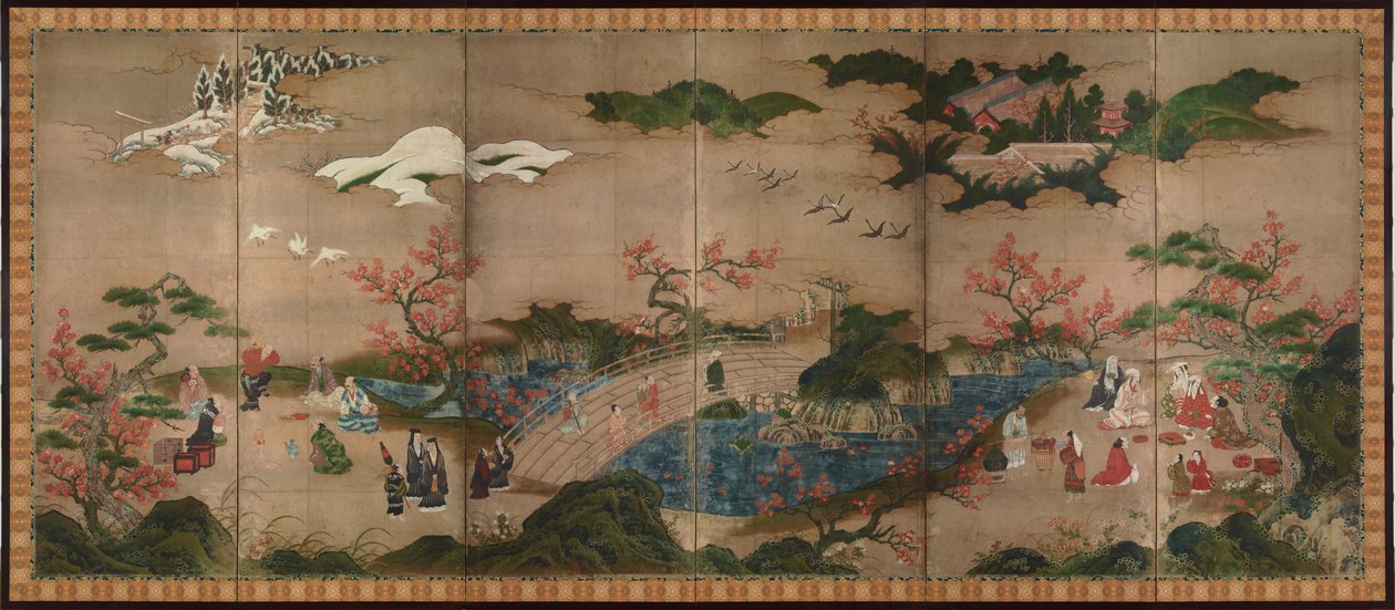 Esdoornkijkers (shihonchoshoku kanpūzu) door Kano Hideyori