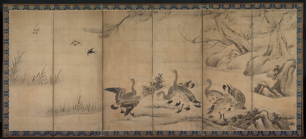 Wilde Ganzen door Kano Sanraku