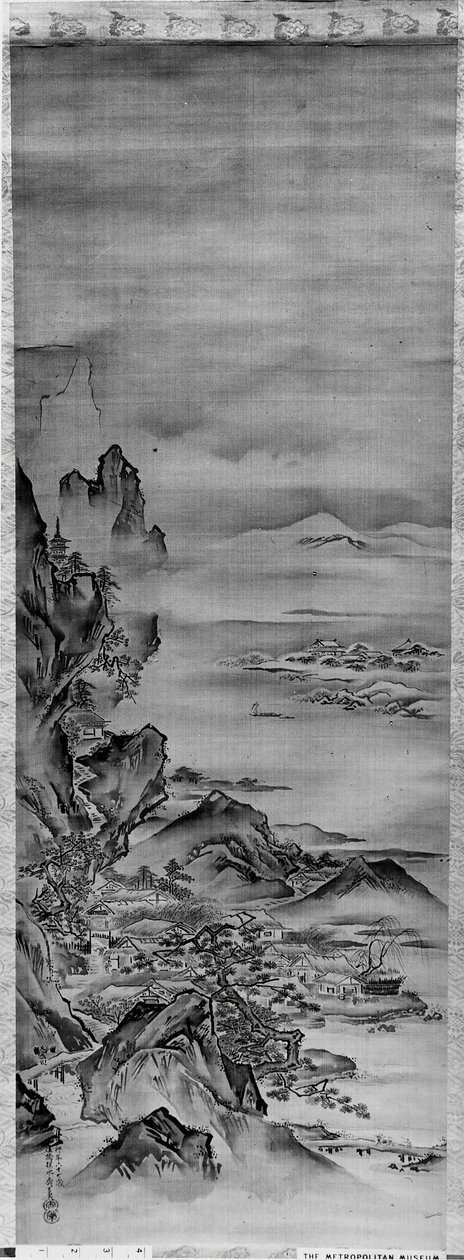 Uitzicht op Mt. Horai, 19e eeuw door Kano Tansui