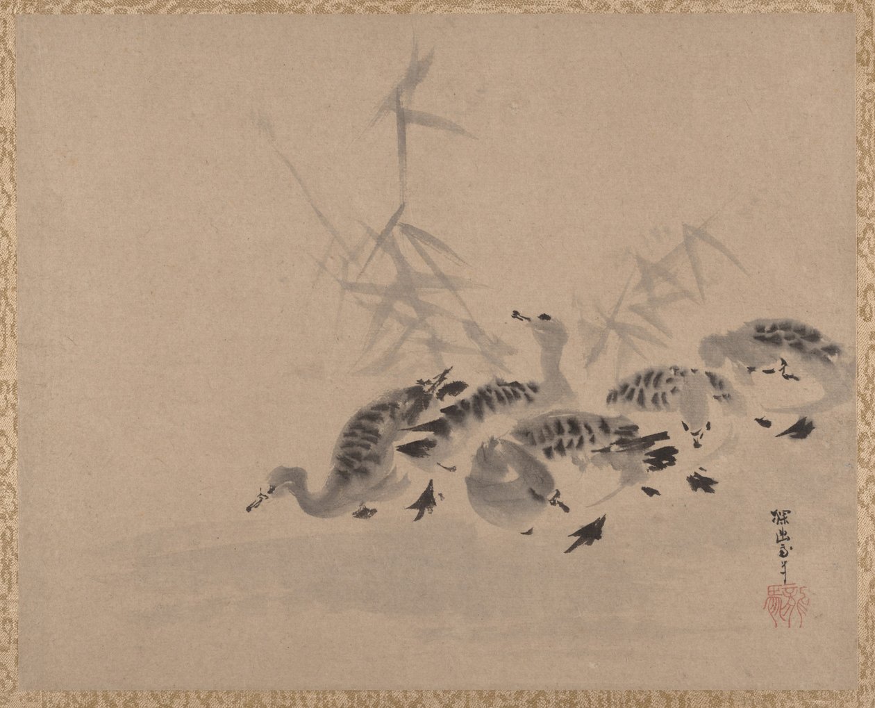 Eenden en riet door Kanō Tan’yū