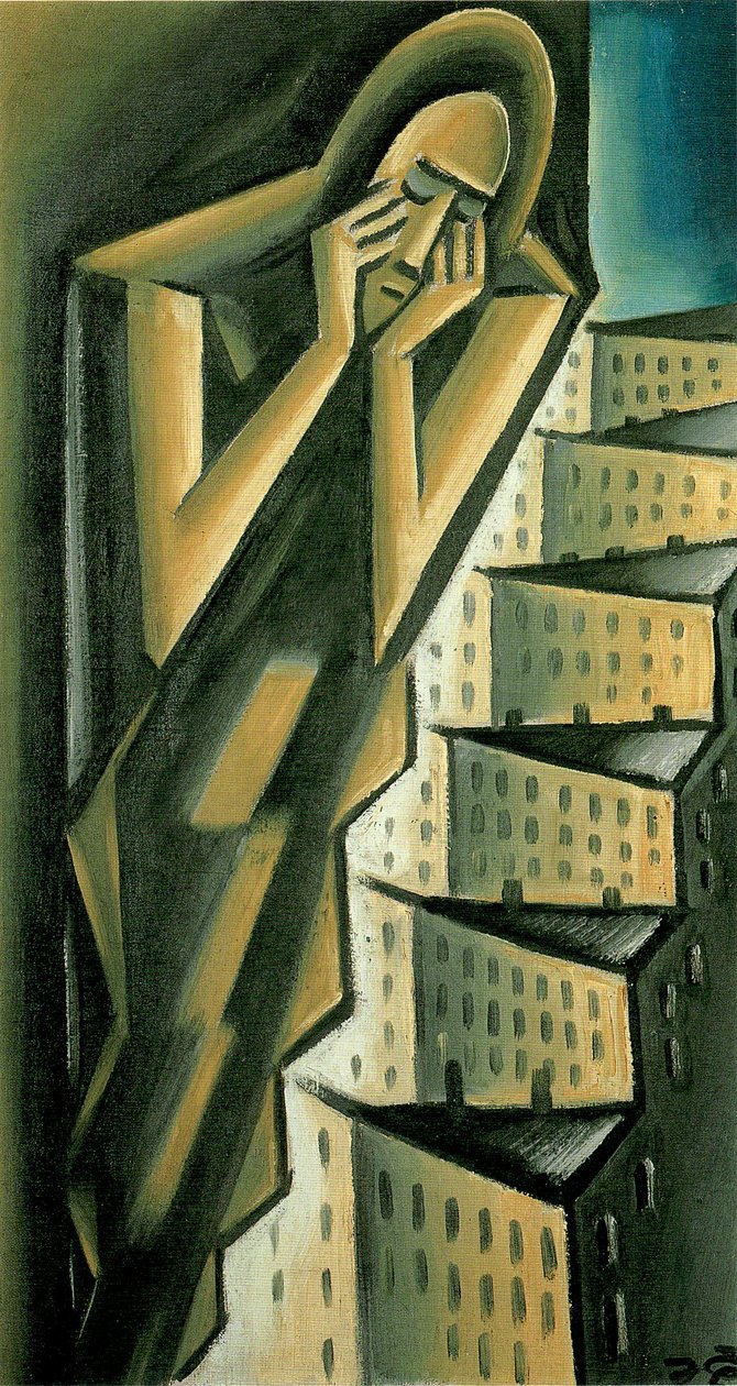 Vrouw boven de Stad, ca. 1917-1920 door Karel Capek
