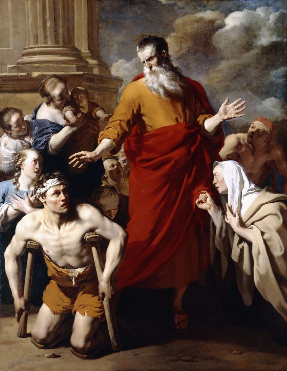 Sint Paulus Geneest de Zieken in Lystra door Karel Dujardin