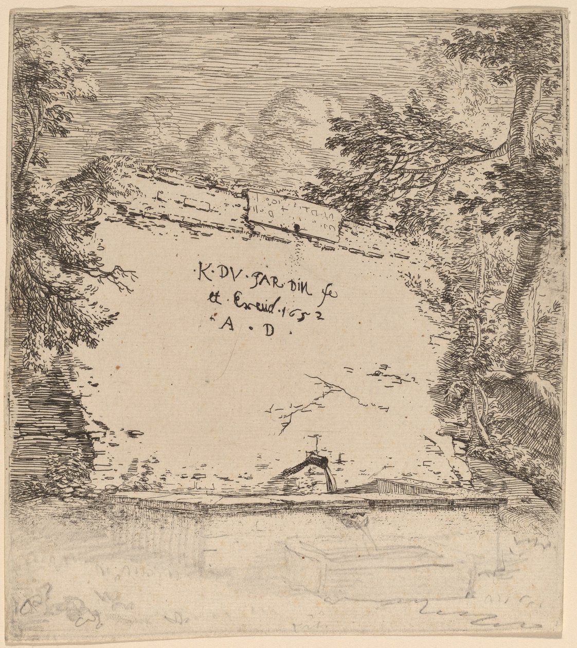 Titelpagina met fontein door Karel Dujardin