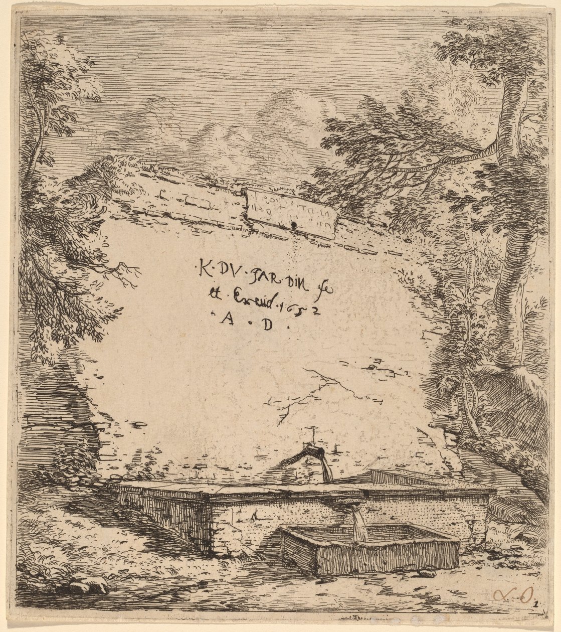 Titelpagina met Fontein door Karel Dujardin