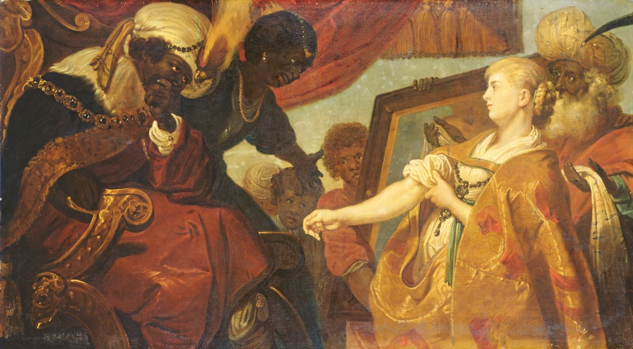 Chariclea toont Persina en Hydaspes door Karel van Mander III