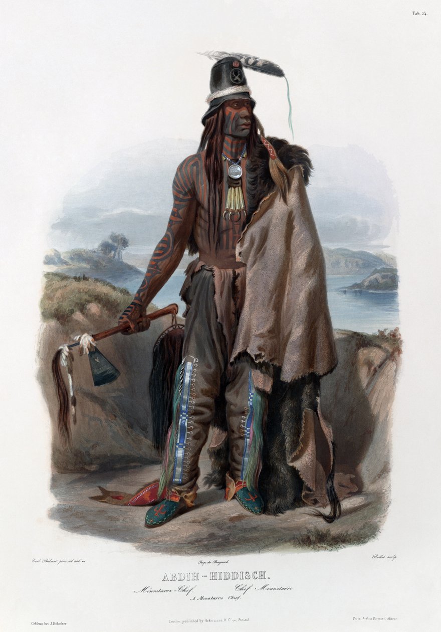 Een Minatarre opperhoofd door Karl Bodmer