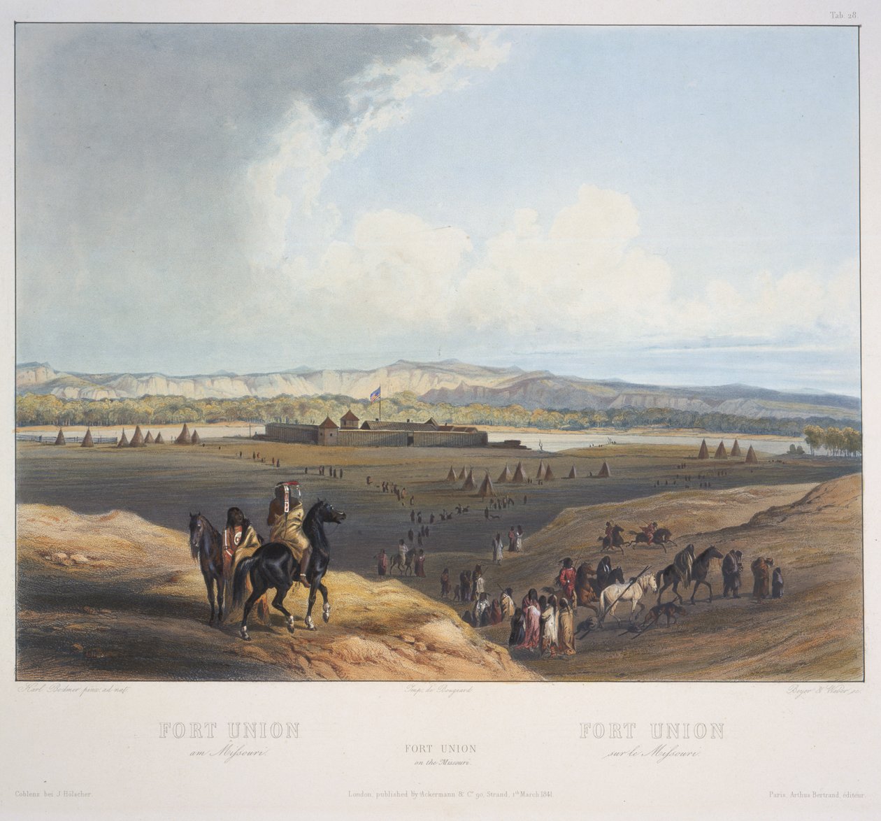 Fort Union aan de Missouri door Karl Bodmer