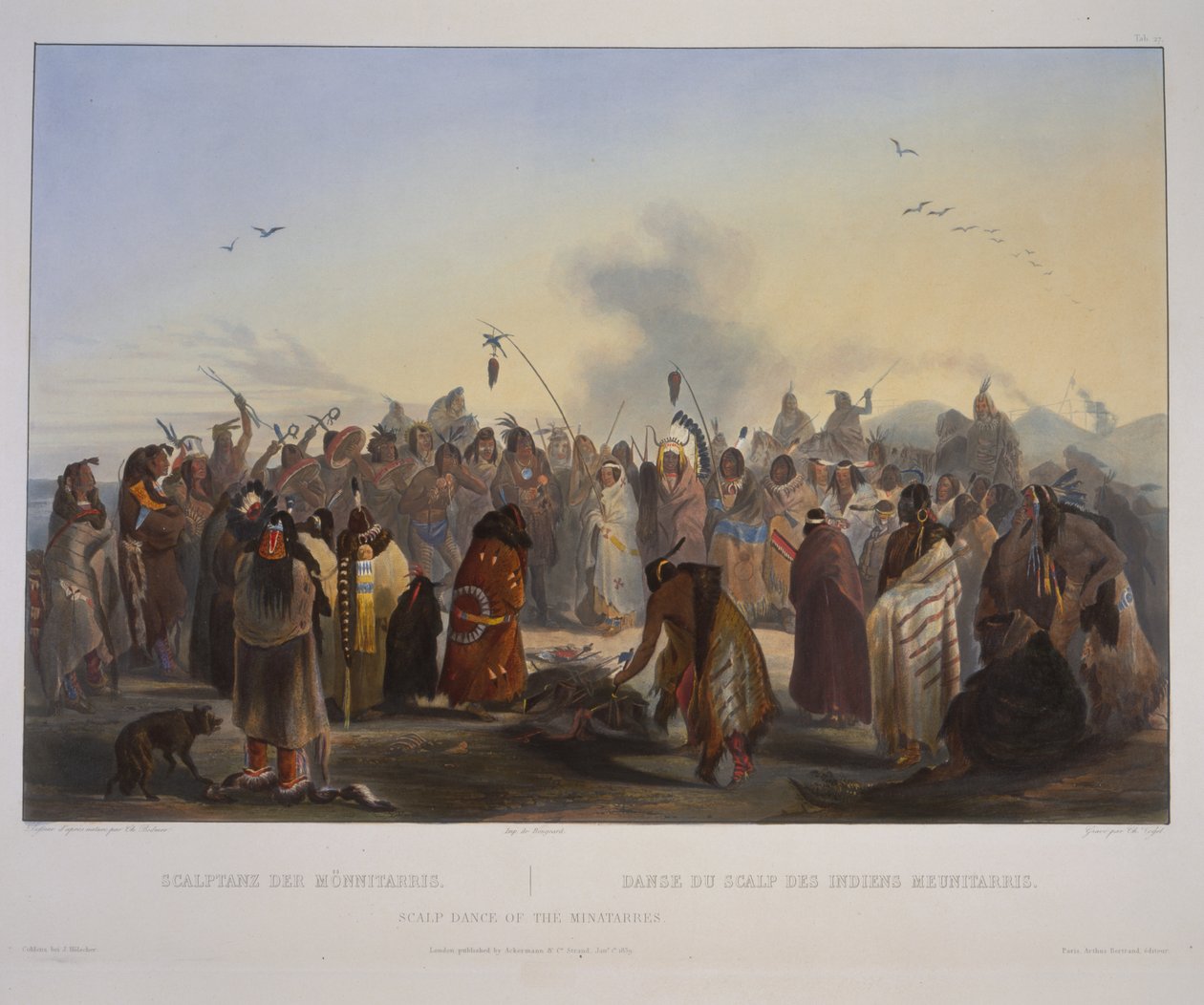 Scalpdans van de Minatarres door Karl Bodmer