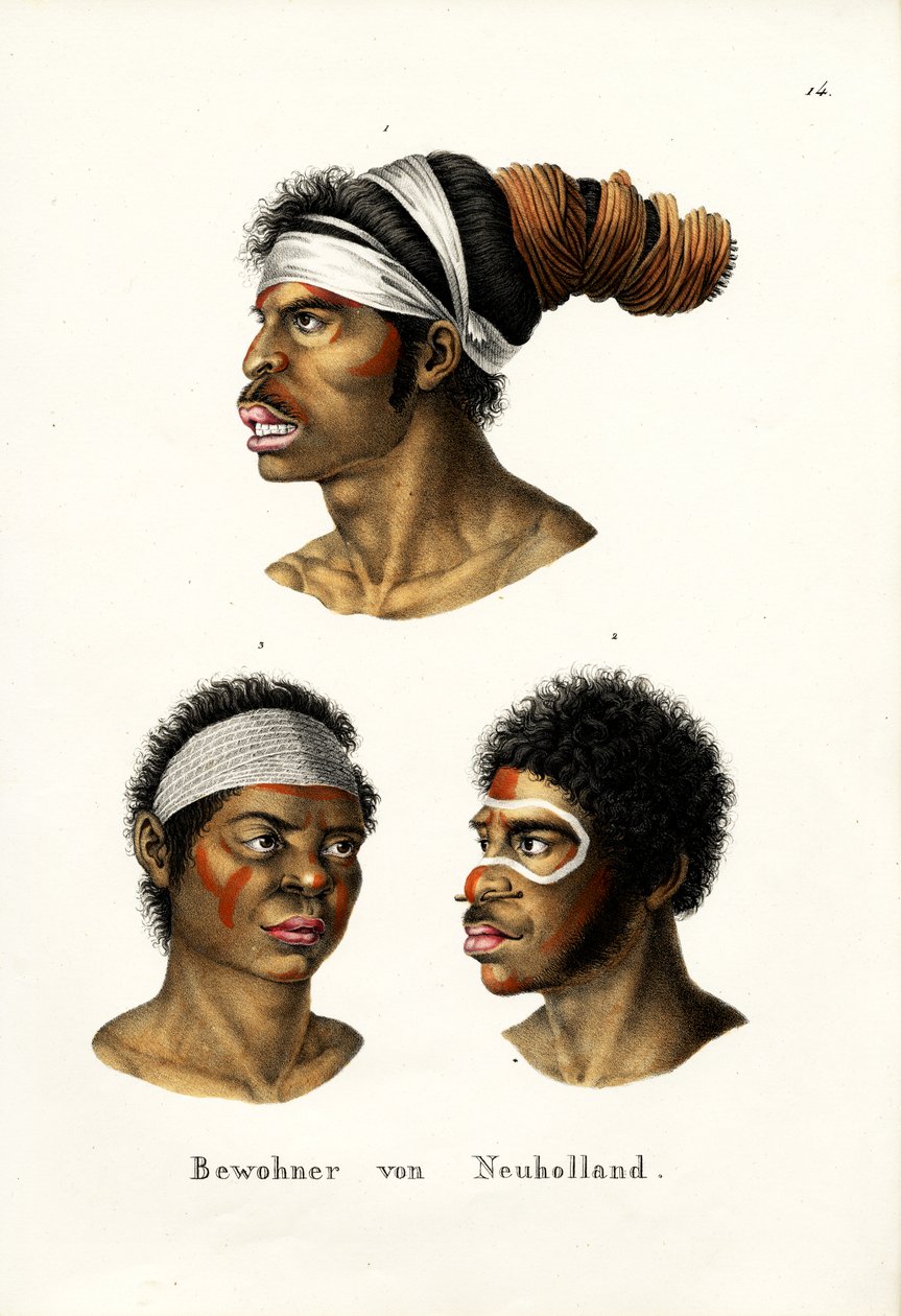 Inheemse Australiërs, 1824 door Karl Joseph Brodtmann