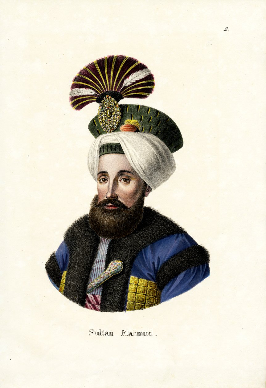 Sultan Mahmud II. (1784-1839), 1824 door Karl Joseph Brodtmann