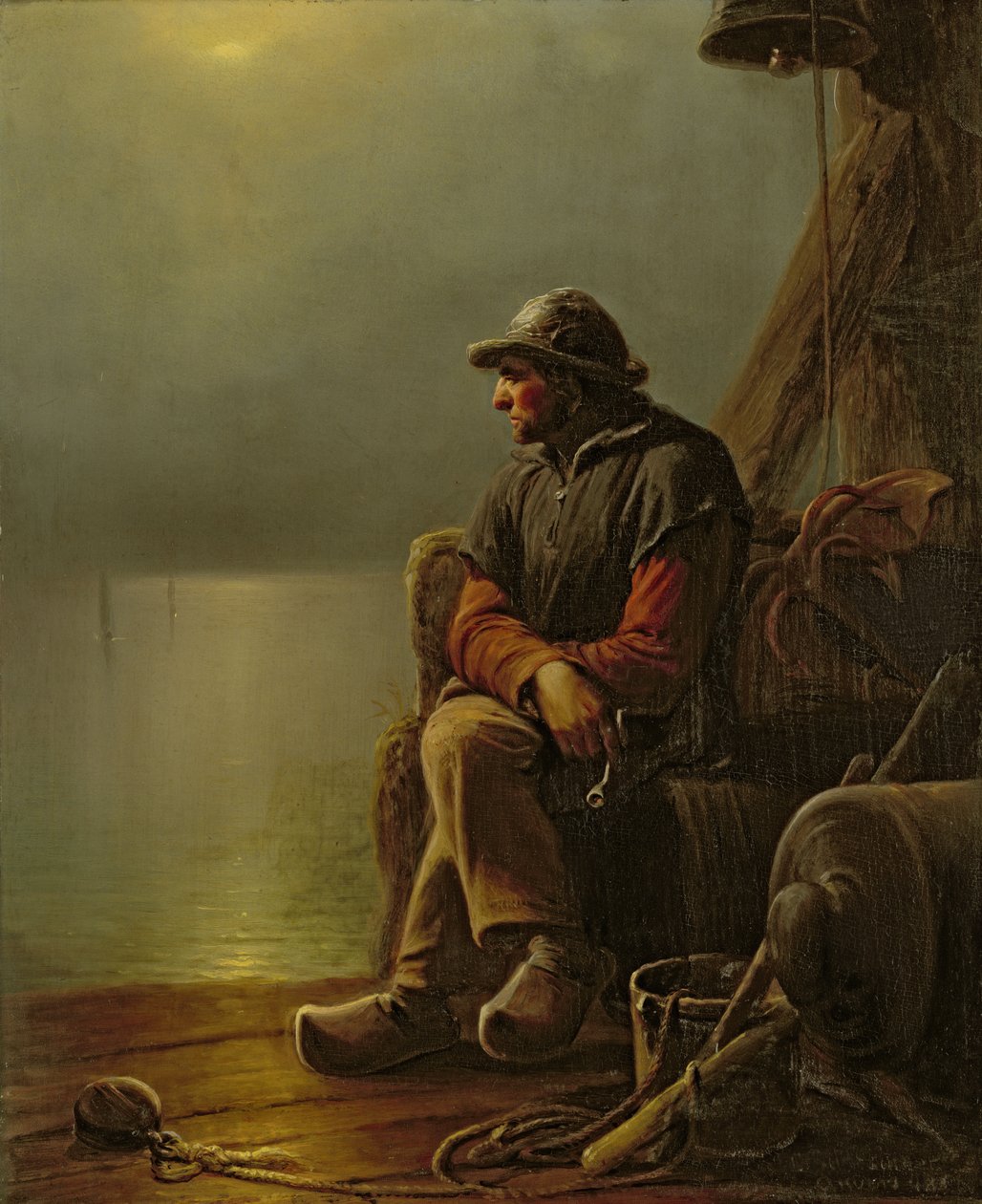De piloot houdt de wacht, 1851 door Karl Schlesinger