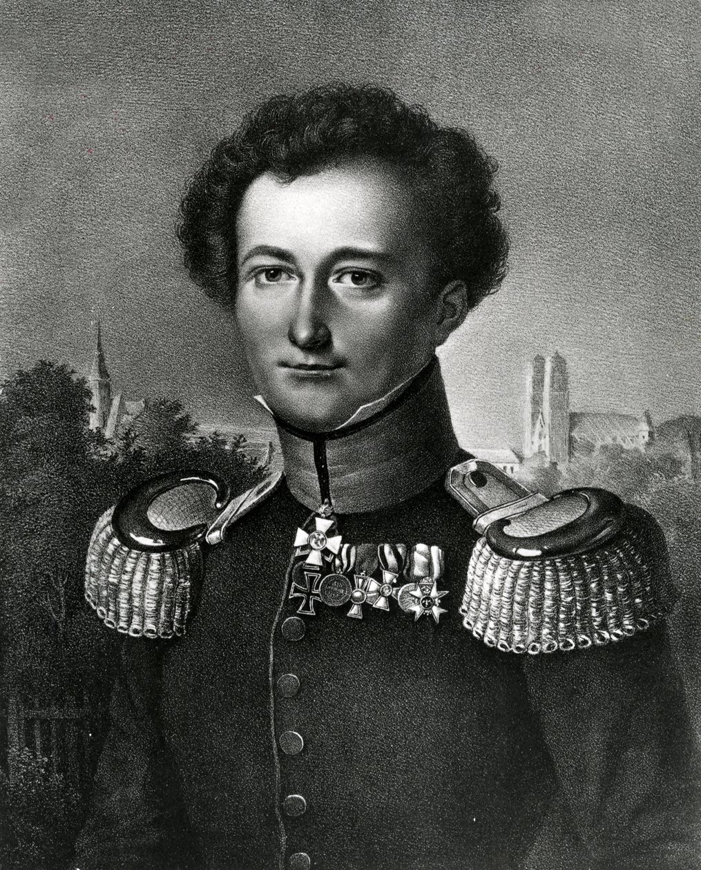Carl von Clausewitz, prent gemaakt door F. Michelis door Karl Wilhelm Wach